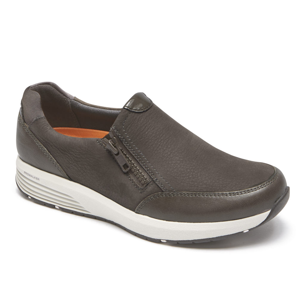 Sapato Vela Rockport Mulher Cinzentas Escuro - Trustride Side Zip - 19360VBJC